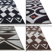 Tiebele Bone White Flat Weave Cotton Rug