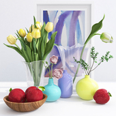 Crate&barrel vases with flowers