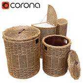 Wicker basket for clothes