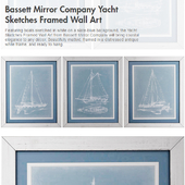 Bassett Mirror Company Yacht Sketches Framed Wall Art