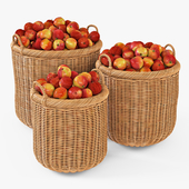 Basket with apples 007 / Natural color