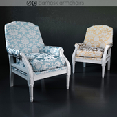 Damask armchairs