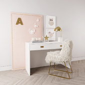 Restoration Hardware / AVALON DESK / ANTIQUED BRASS / AGED BRASS
