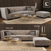 THE SOFA AND CHAIR SET:TAYLOR, EDGE, WYNN COLLECTION,FIRETTO BORDER RUG