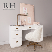 Restoration Hardware / ANTIQUED BRASS / AGED BRASS / AVALON STORAGE DESK