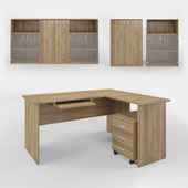Computer Desk and Storage Set 3D Models Vray