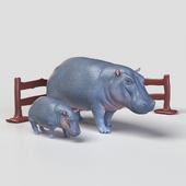 Hippo toys zoo set