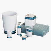 Chic Aqua Trim Bath Accessories