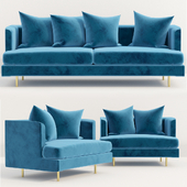 Gus Modern Margot Sofa, Velvet Midnight