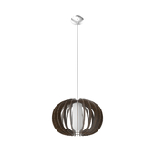 95592 Pendant STELLATO 3, 1х60W (E27), Ø500, H1500, steel nickel matt / wood, glass, brown