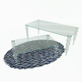 Post modern Glas Italia Table and rug