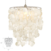 West Elm Capiz Round Pendant White