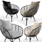 Black All Weather Wicker Chair Model Tube