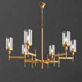 Contemporary Chandelier with Glass Shades