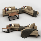 Brown Fabric Sofa