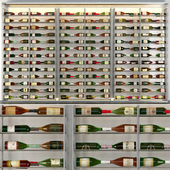 Refrigerator in a liquor store with a collection of wine. Alcohol 3