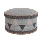 RH GEOMETRIC WOVEN POUF
