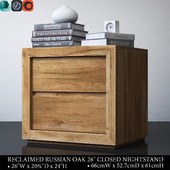 RECLAIMED RUSSIAN OAK 26in CLOSED NIGHTSTAND