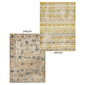 Temple and webster: Aisha Vintage Ziegler Rug Blue, Kaya Distressed Abstract Rug