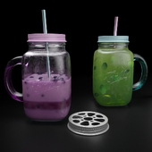 Кружка Mason jar с йогуртом и мохито