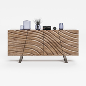 VIG_Modrest_Finley_Walnut_Buffet 4 Doors W/Interior Shelves Modern Contemporary