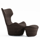 Grande Papilio Outdoor Armchair with Ottoman