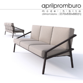 "OM" Aprilpromburo Chervona 3-seat sofa