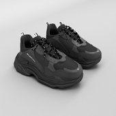 balenciaga triple s black