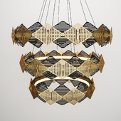 Bert Frank Rote Triple Chandelier