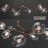 Branching bubble 7 lamps CLEAR / COPPER