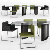 Minotti Wedge Dining table and Flynt stool