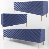 Decorative Chevron Console Navy Blue