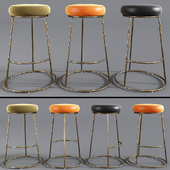 Atlantis Velvet Bar Stool - Mushroom