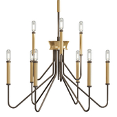 Eurofase Rado Wide Black 9-Light 2-Tier Chandelier