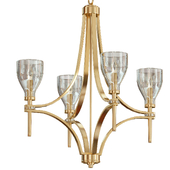 Hex Wide Warm Antique Brass 6-Light Chandelier