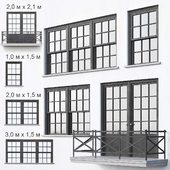 Black loft windows