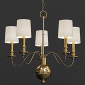 Hudson Valley Cohasset 5-Lt Chandelier in Aged Brass