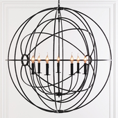 Restoration Hardware FOUCAULT'S TWIN-ORB CHANDELIER 41 Black