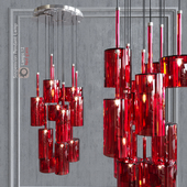 Pendant lamp AXO Light Spillray SP lamps 12 red glass