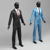 Мужской классический костюм в двух вариантах black/blue
