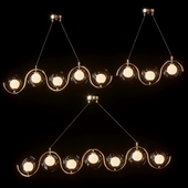 Modern Style 3 - 5 - 7 Light Brass Linear Chandelier