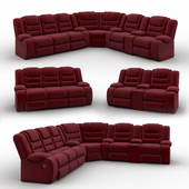 Vacherie Black Double Reclining Sectiona