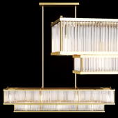 Restoration Hardware MARAIS LINEAR CHANDELIER 48 Brass