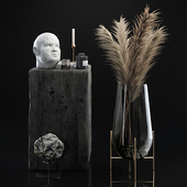 Decorative set 5 with dried plants