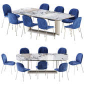 Dragon Keramik Table Tina Chair by Cattelan Italia