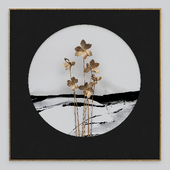 3d gold flower picture set | № 005