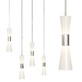 Clarkson Medium Narrow Pendant by AERIN Nickel and Milk glass