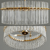 Casandra 4-light Brushed Brass Pendant Crystal Chandelier