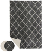 Lumina Diamond Charcoal Gray Shag Rug