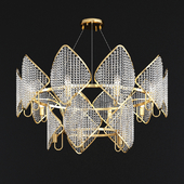 Ritz - Crystall Leaf Chandelier 15 gold